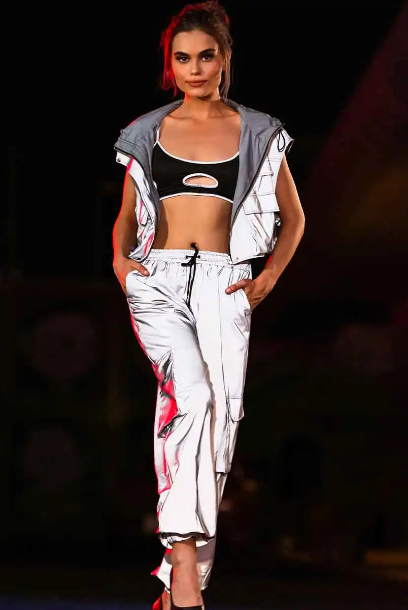 White reflective two piece
