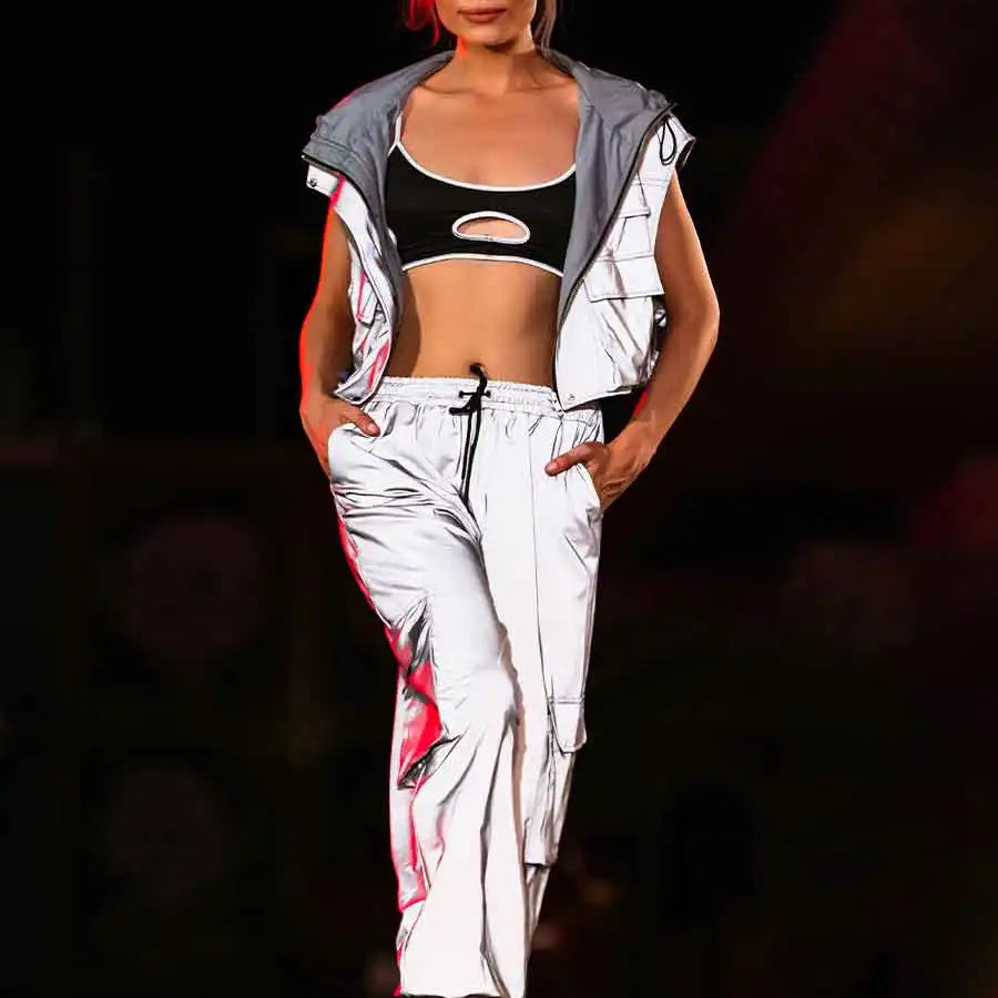 White reflective two piece
