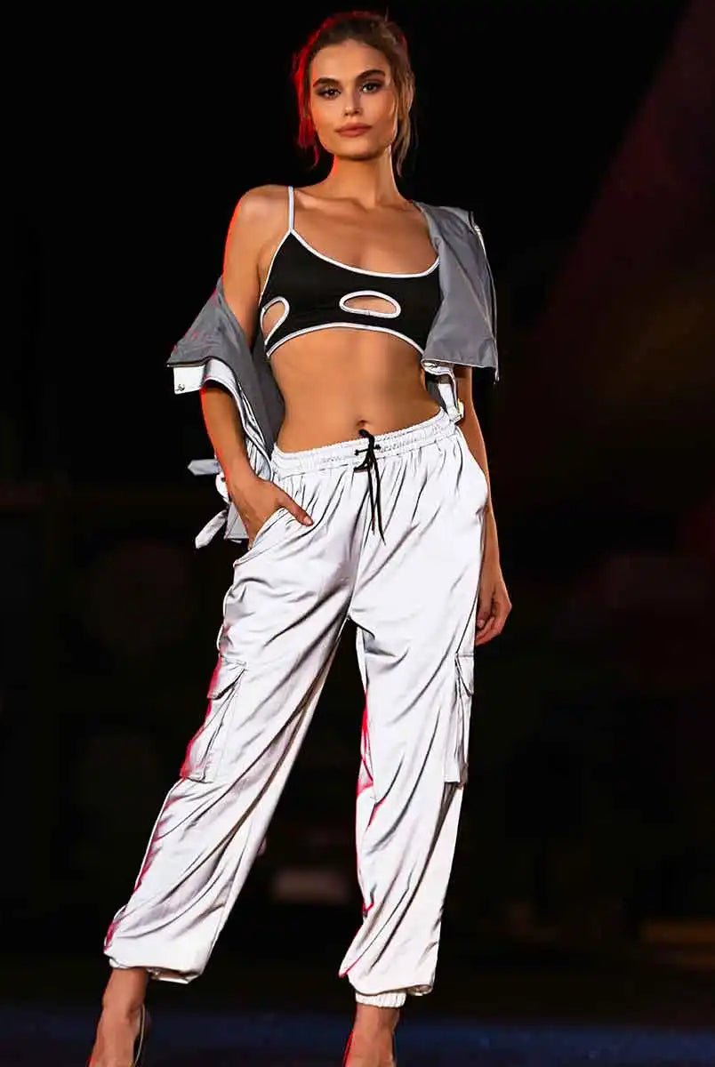 White two piece reflective set