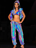 Aurora Blue reflective two piece set
