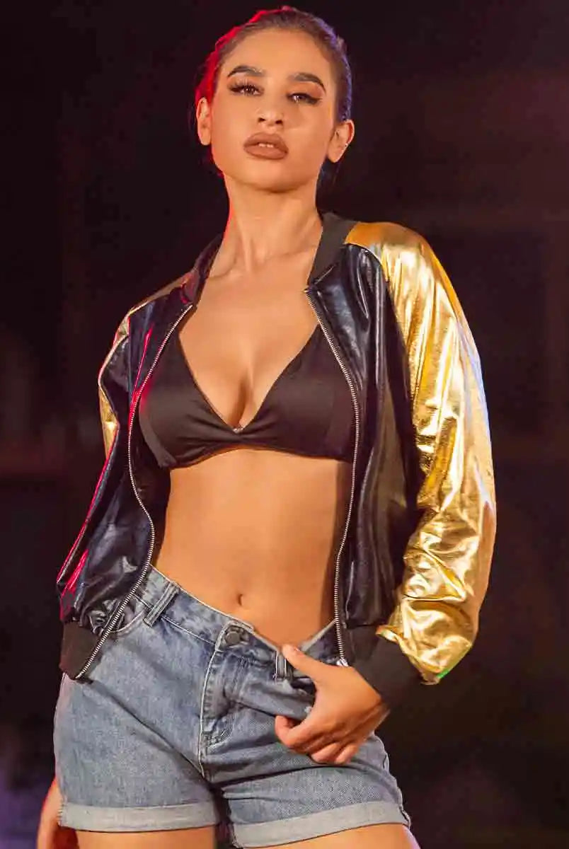 Gold long sleeve reflective jacket