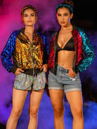 red and gold sequin jacket