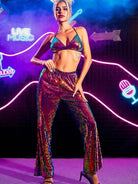 Sparkly Burgundy Two-Piece Outfit