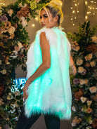 White Faux Fur Glow-in-the-Dark Vest