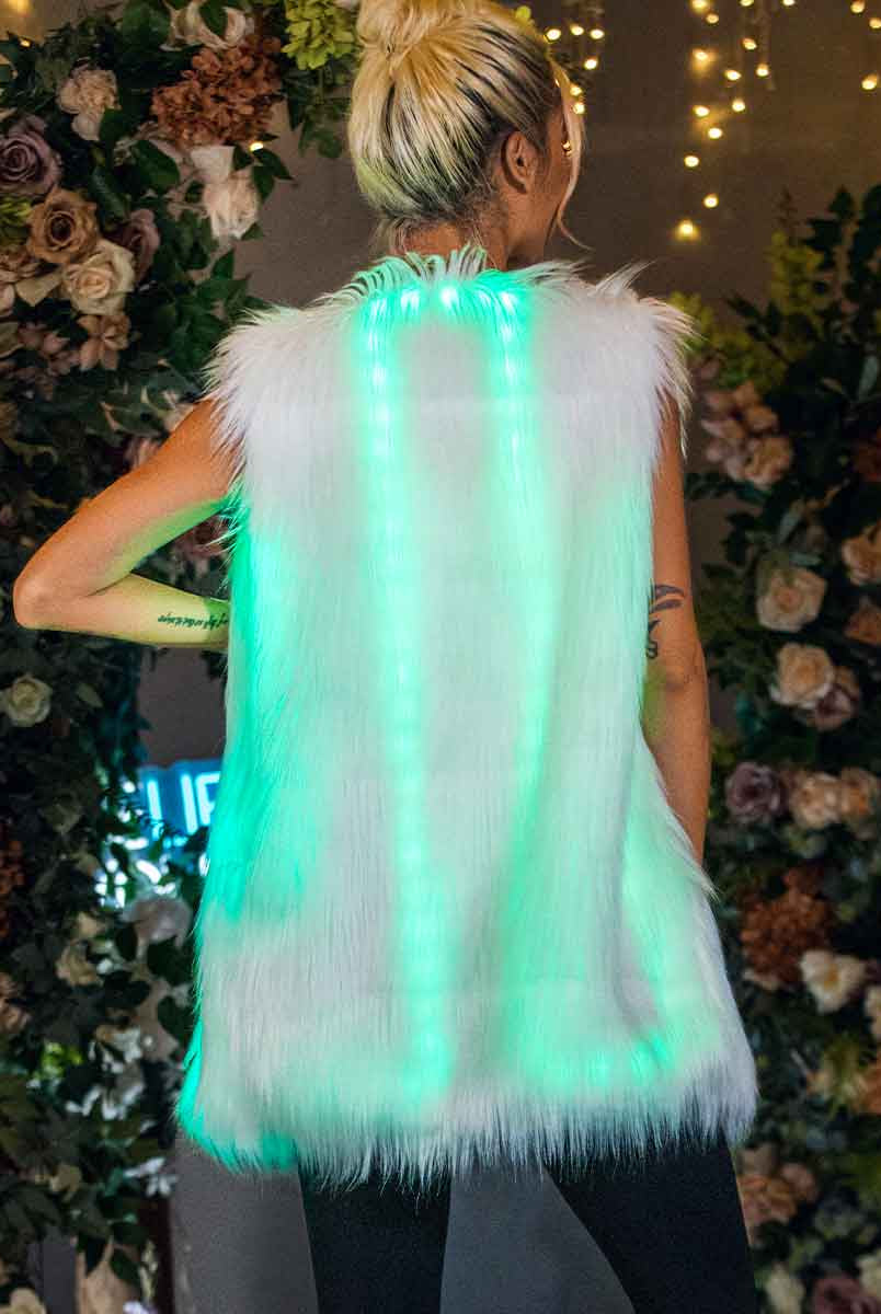 White Fur Luminous Vest