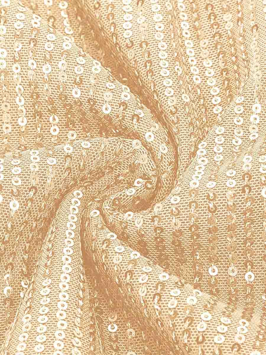 Cap-Sleeve Champagne Gold Sequin Shirt