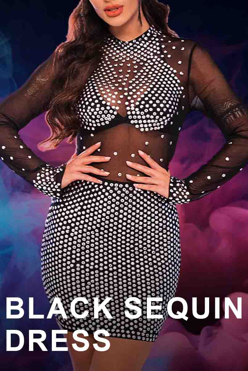 Black Sequin Dress