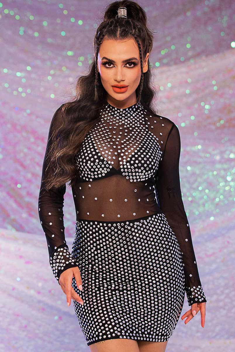 mesh sequin dress