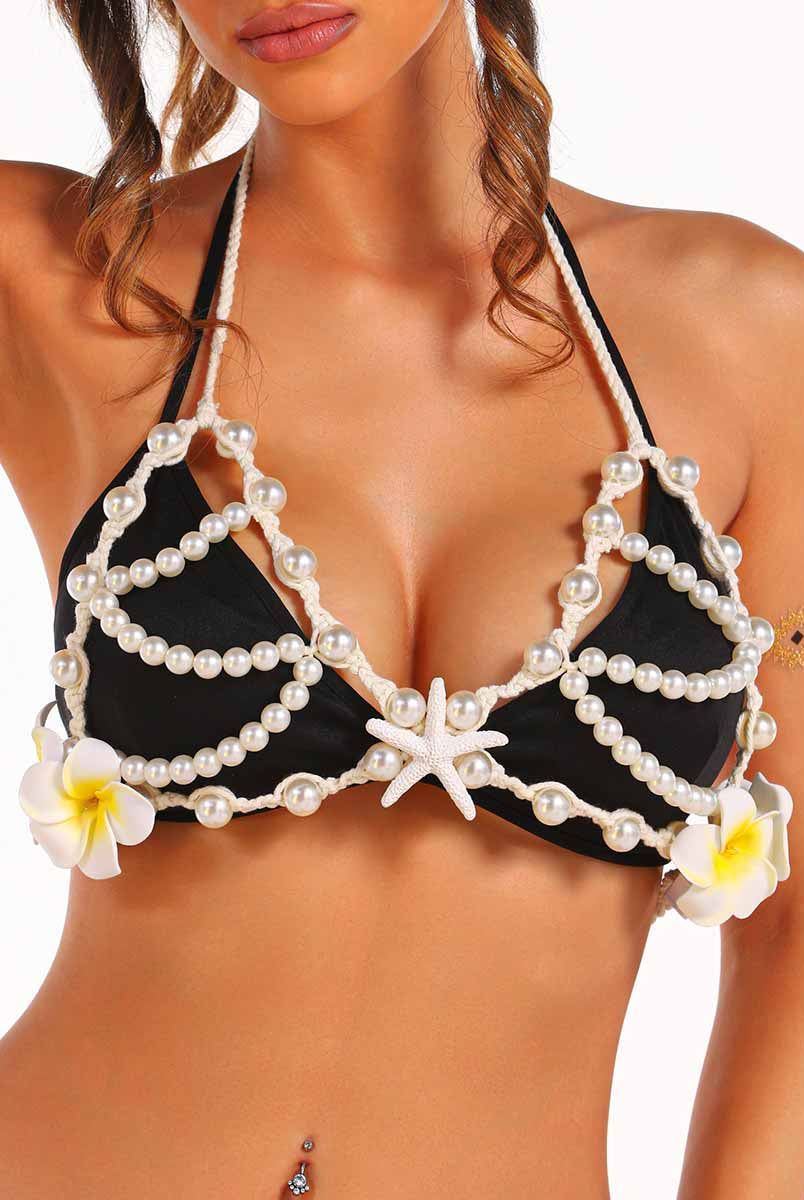 boho led beaded bra top