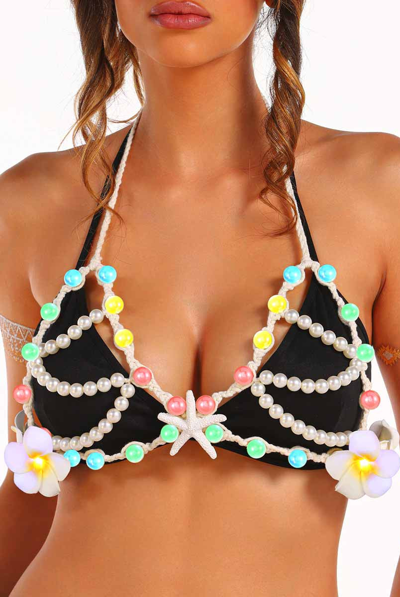 boho led beaded bra