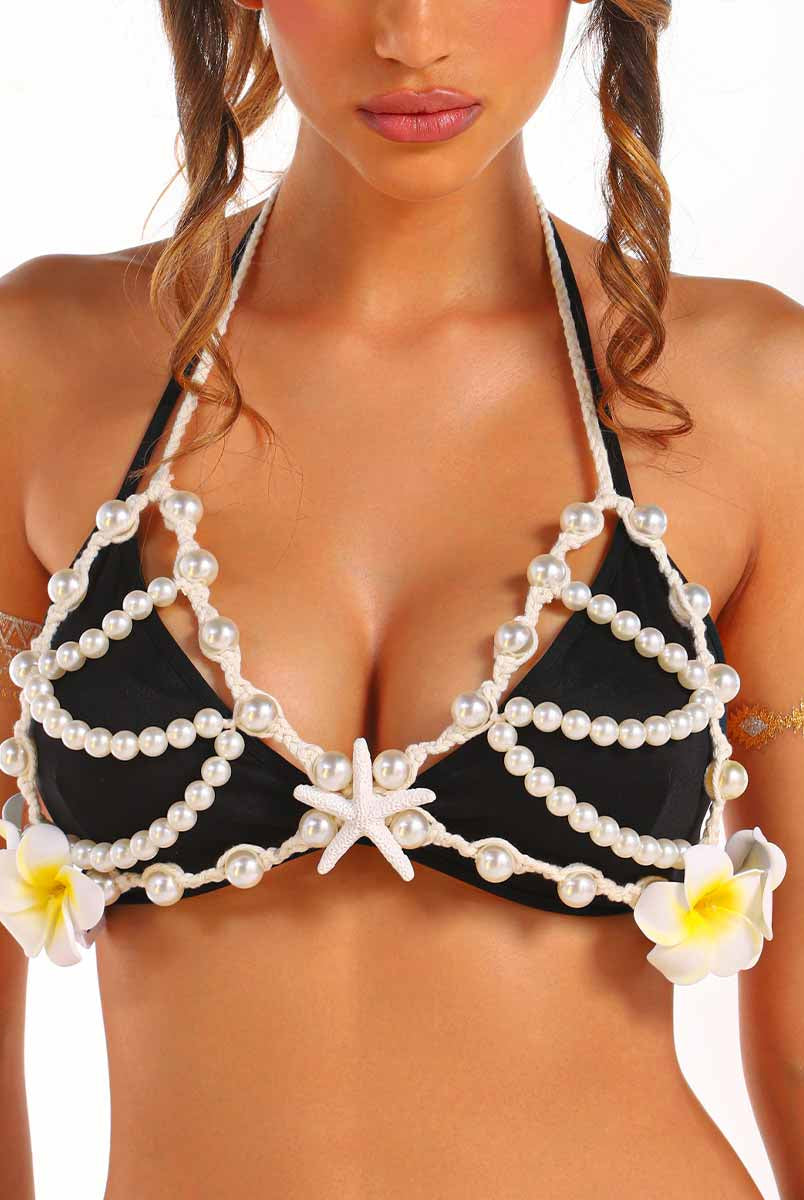 boho led pearl bra top