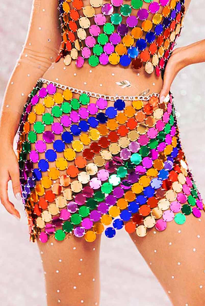 Sequin Halter Top & Mini Skirt