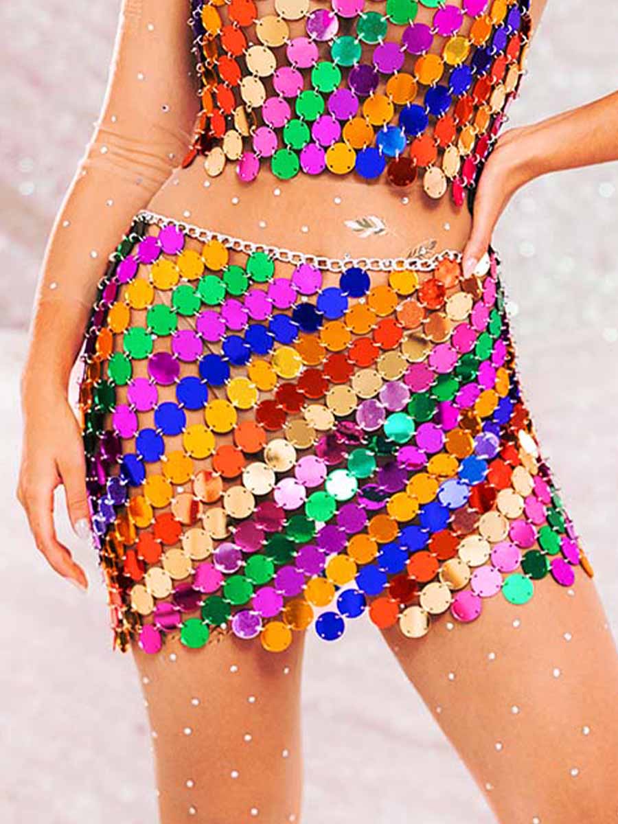 Sequin Halter Top & Mini Skirt