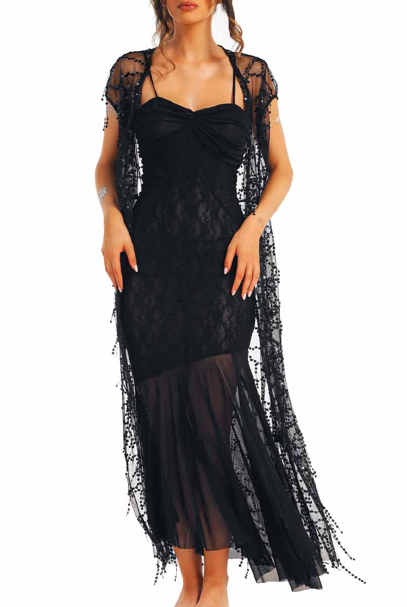 Black Lace Slip Dress