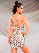 silver mini dress