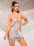 Silver Disc Mini Dress