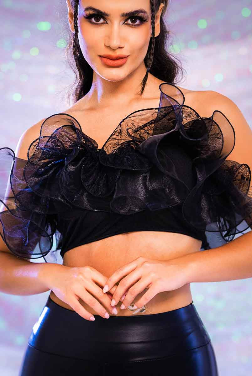 black Organza top