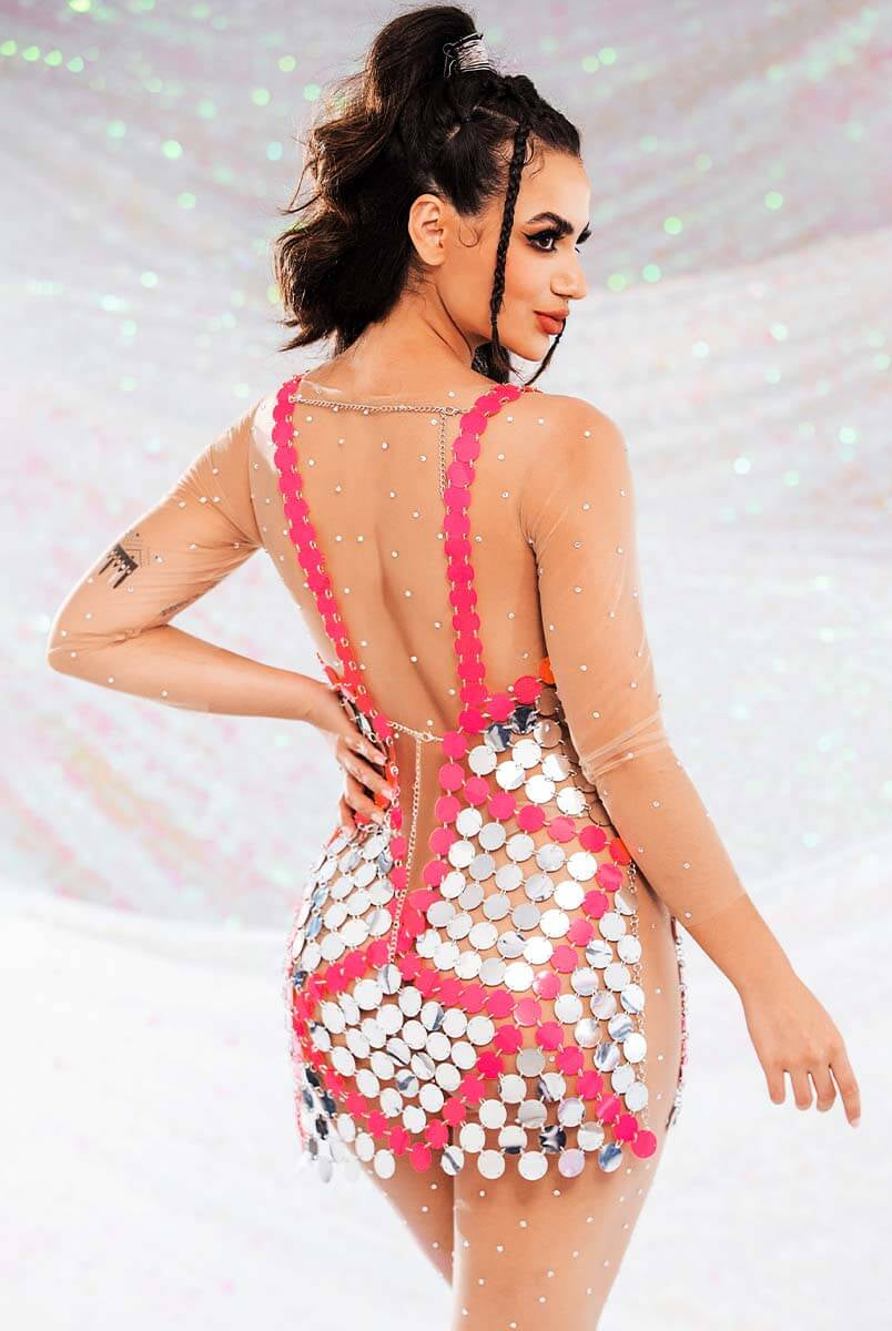 Sparkly Red Sequin Mini Dress