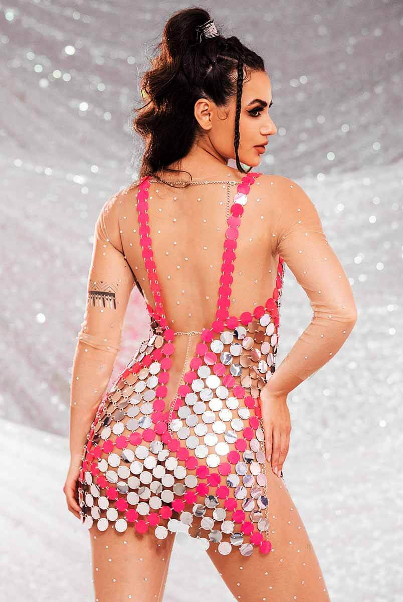 Red Sequin Mini Dress