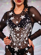 Sheer Black Sequin Dress