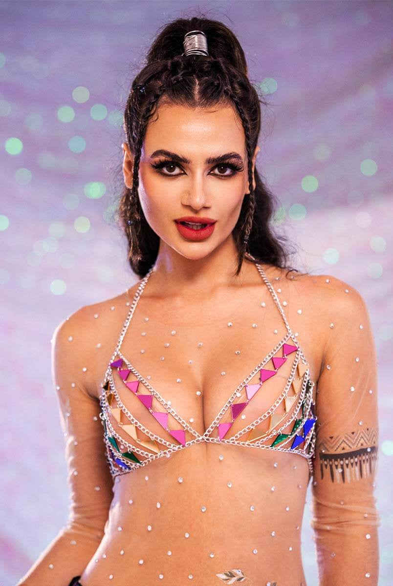 sequined bra