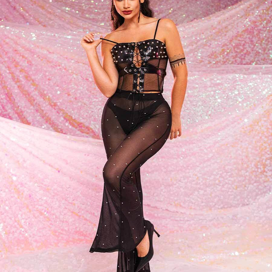 rhinestone pants set