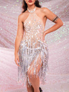silver mirror dress