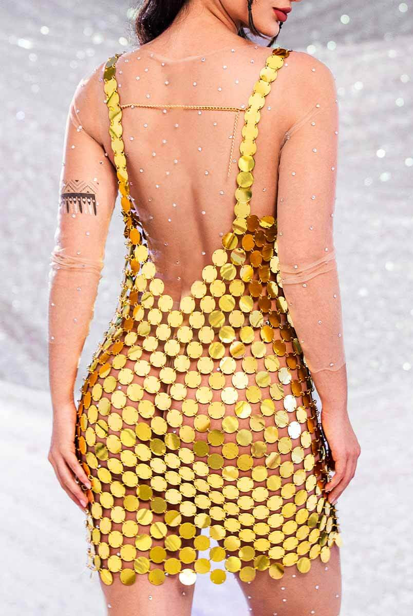 Gold Sparkly Mini Dress