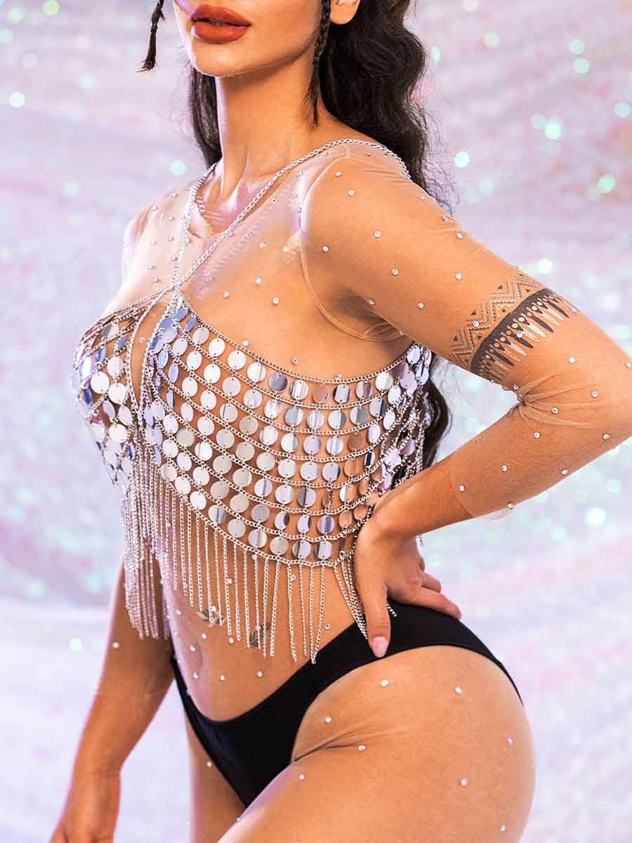 silver bra top