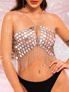silver sequin bra top