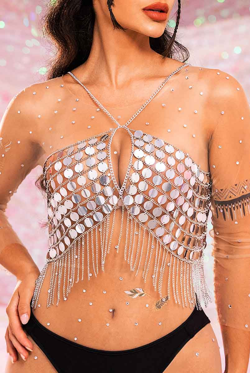silver fringe top