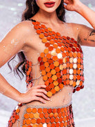 orange sparkly top