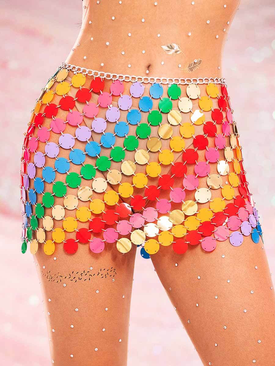 colorful sequin skirt