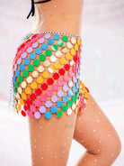 Metallic Sequin Mini Skirt