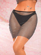 rhinestone mesh two piece set