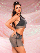 two piece rhinestone set