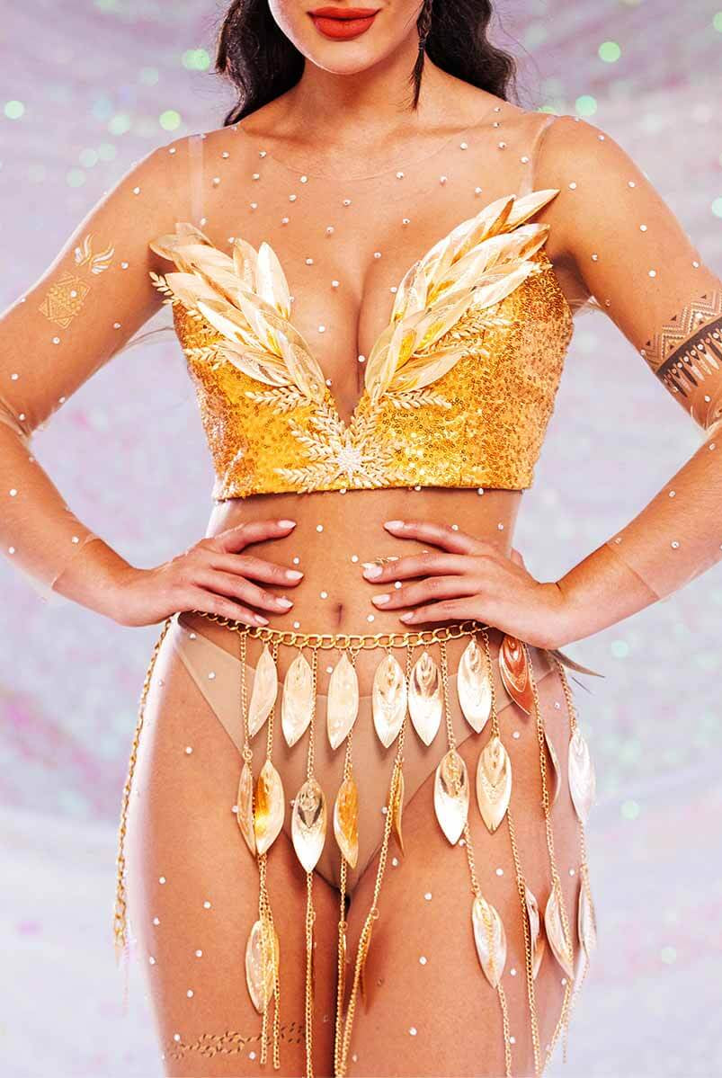 sparkly gold two piece set