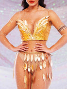 sparkly gold two piece set