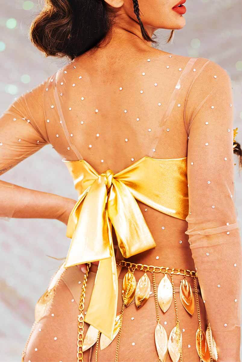 Gold Sequin Fringe Set