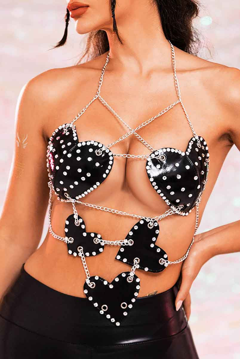 black rhinestone bra