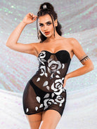 sheer black sequin dress