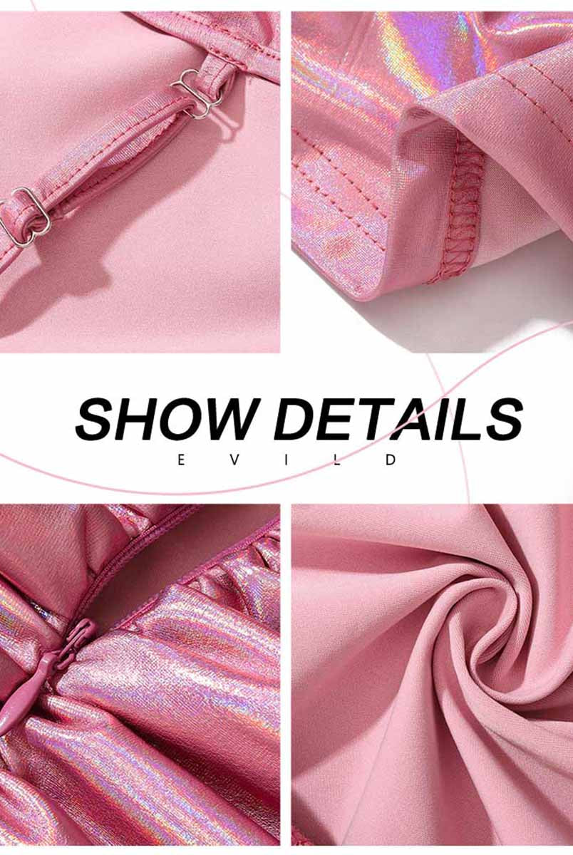 Iridescent Slip Dress in Pink