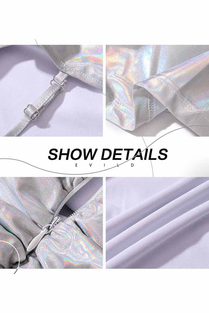 Futuristic Silver Slip Dress