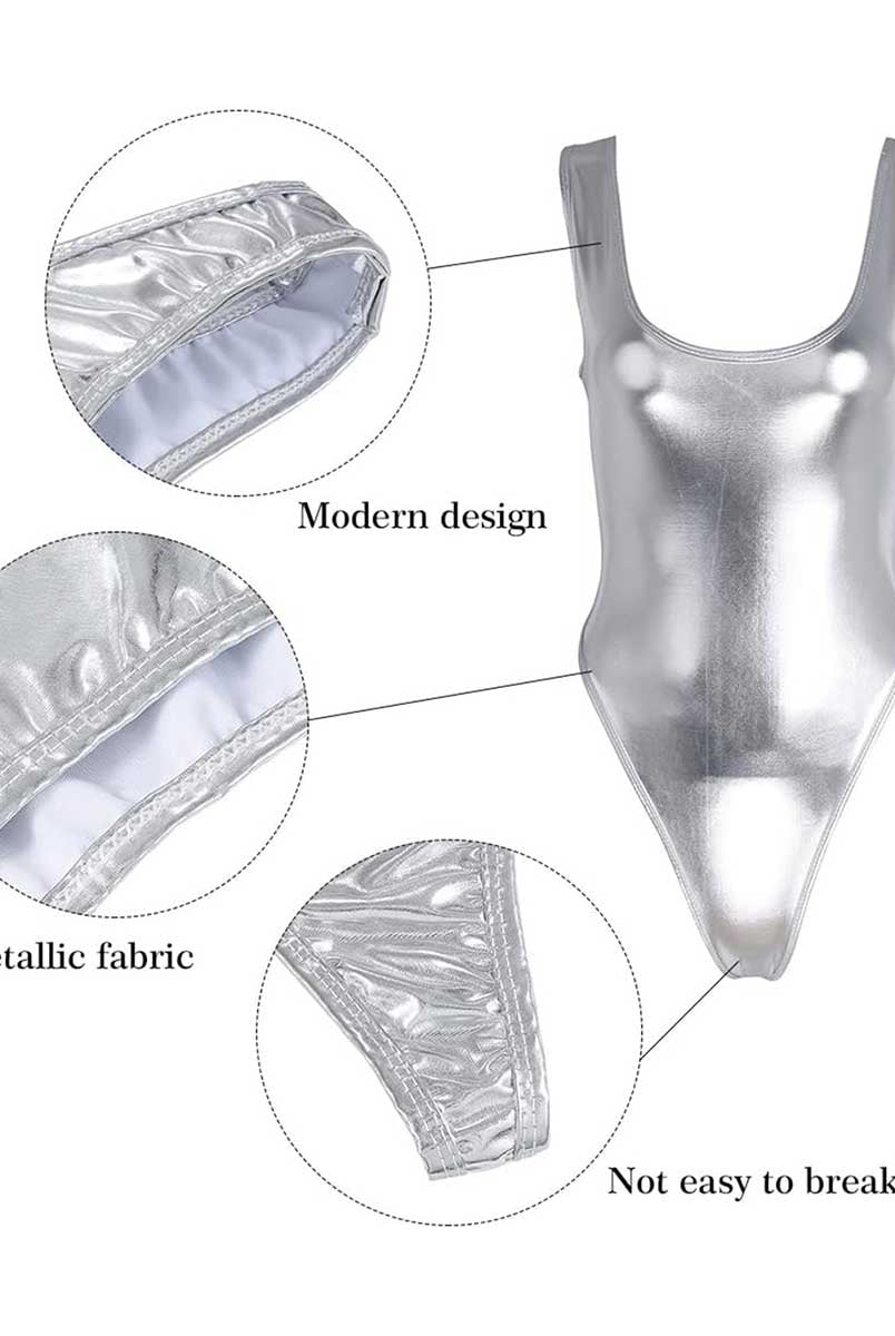 Shiny Silver Bodysuit