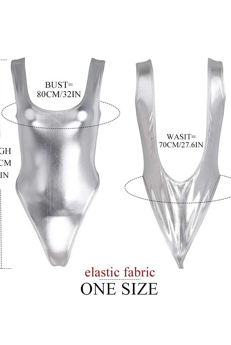 Metallic Silver Bodysuit