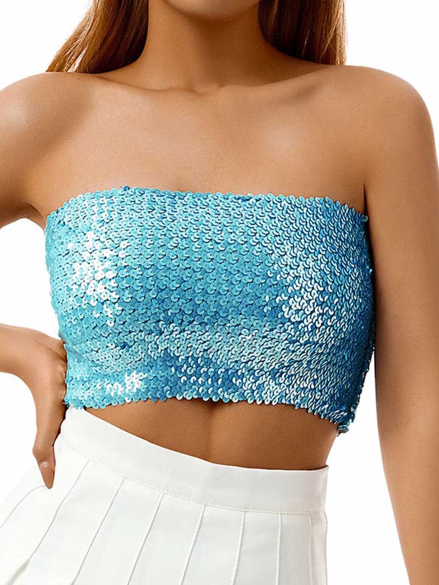 Sky Blue Glitter Bandeau