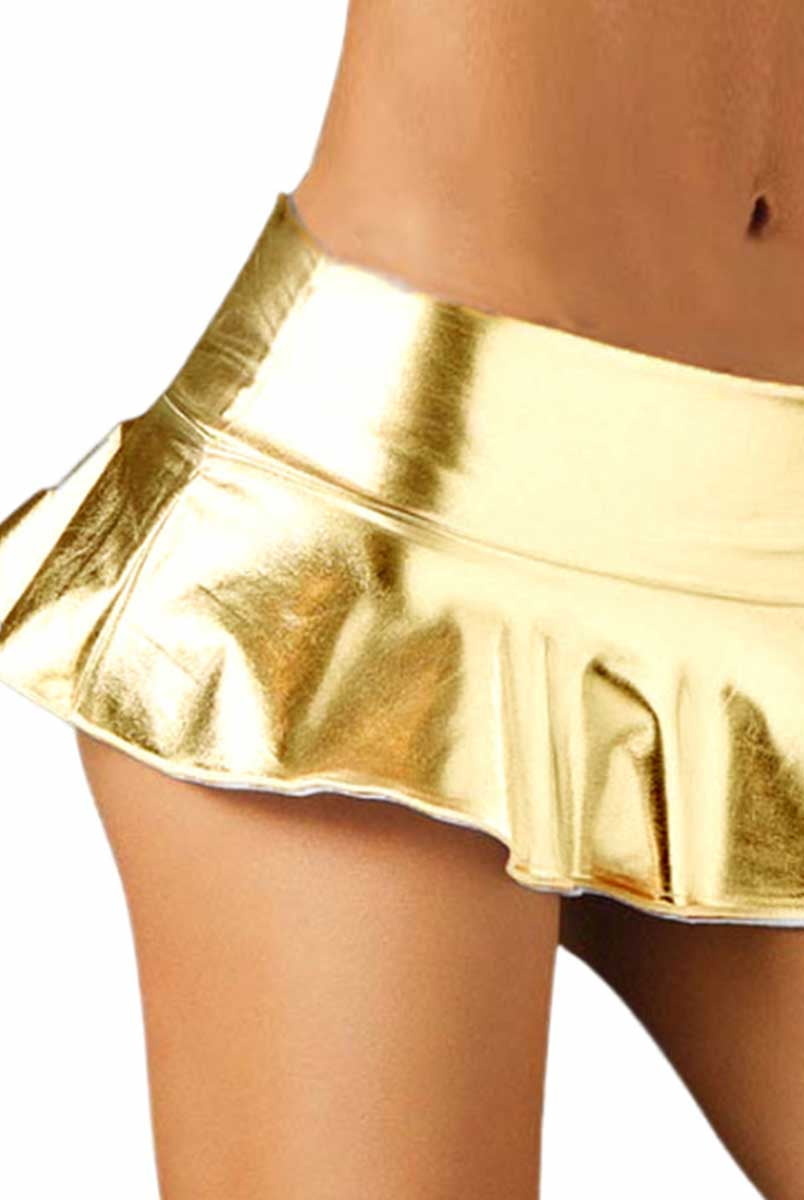 Shiny Gold Mini Skirt