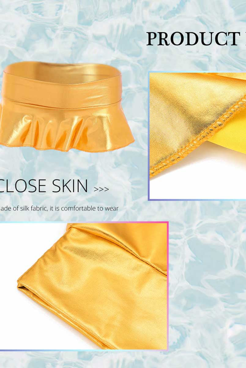 Lustrous Gold Mini Skirt