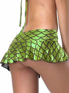 Green Fish-Scale Mini Skirt