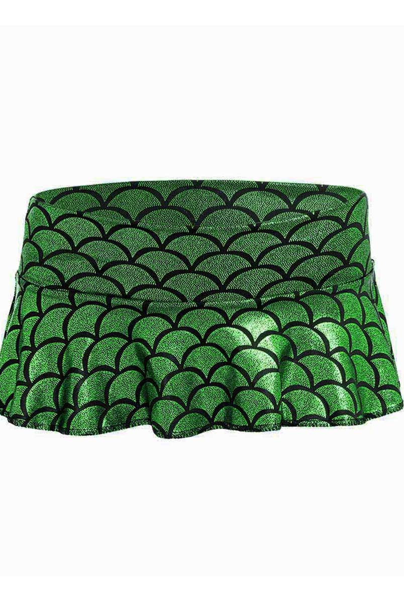 Shimmering Dark Green Aquatic Mini Skirt